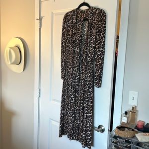 AFRM cheetah wrap dress